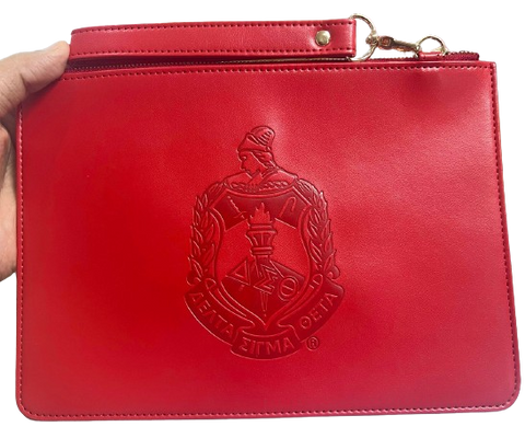 Delta Large Leather Clutch Wristlet